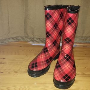 Western Chief Women's Jack Plaid Red Rain Boot